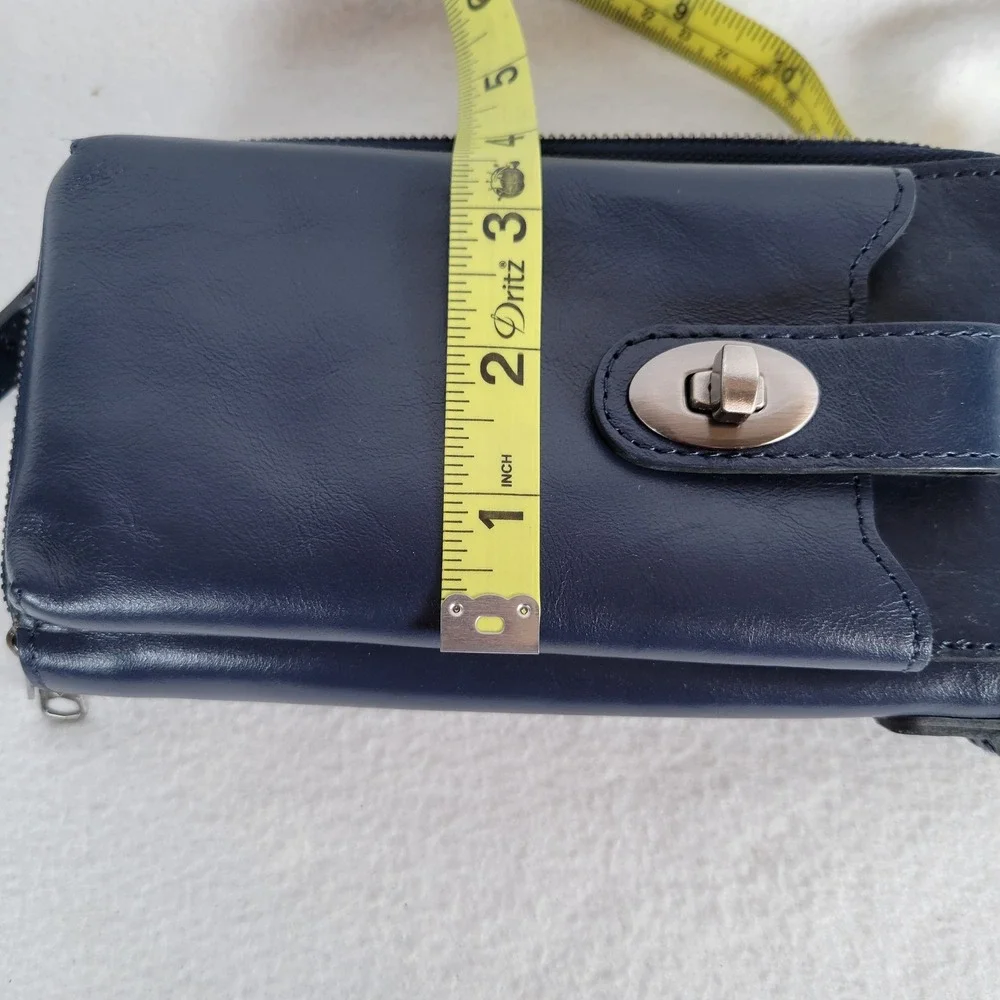 Patricia Nash Womens Amalia Leather Phone Bag Clutch Crossbody Wallet Blue Purse